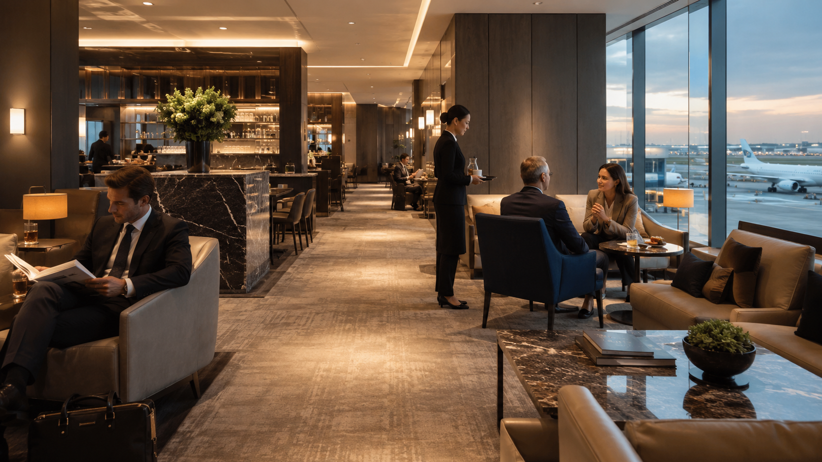 Premium first class airport lounge
